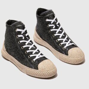 NEW ASPORTUGUESAS Made In Portugal Wool Tean Mid Rise Sneakers in gray 1025 5m3